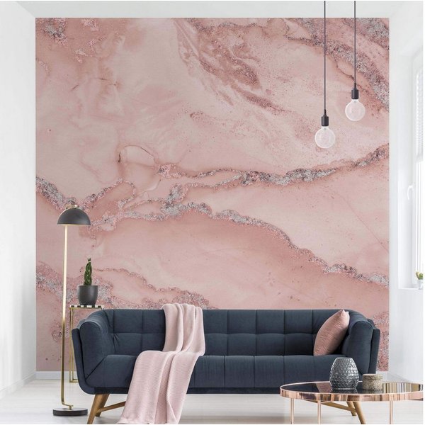 Bilderdepot24 Vliestapete Marmorn Marmor Rose Glitzer Steinoptik 3D-Effekt Industrial Modern, Glatt, Matt, (Vliestapete inkl. Kleister oder selbstklebend), Wohn