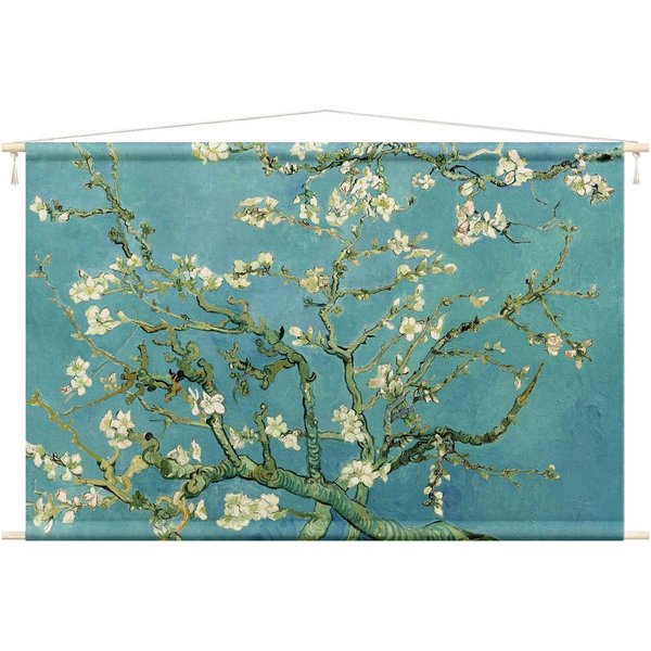 Bilderdepot24 Wandteppich modern Vincent van Gogh Kunst Wald blau, rechteckig, Höhe: 2.6 mm, großes Wandbild aus Natur-Baumwolle Wandbehang Stoffbild Tuch Wolls