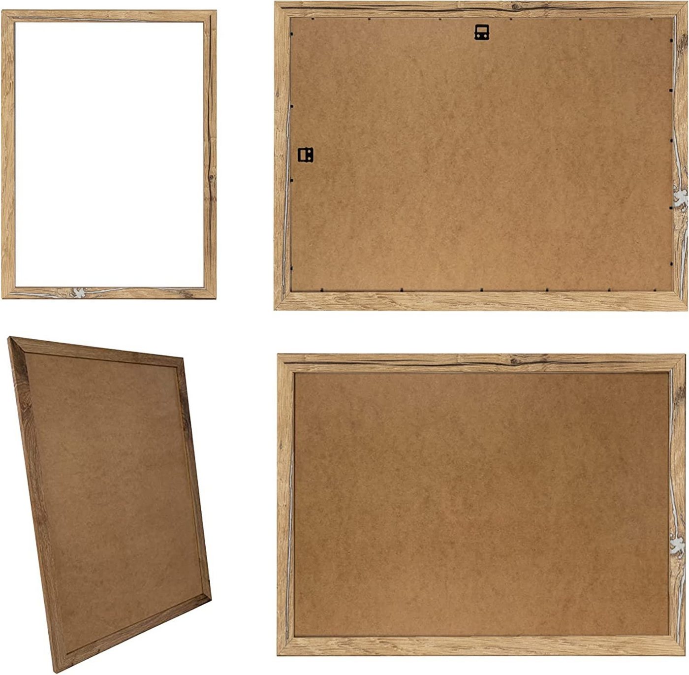 Clamaro Bilderrahmen Bilderrahmen Eiche Altholz CLAMARO Collage nach Maß FSC® Holz Modern eckig M3016 10x10 in Eiche Altholz – Bild 2 von 5