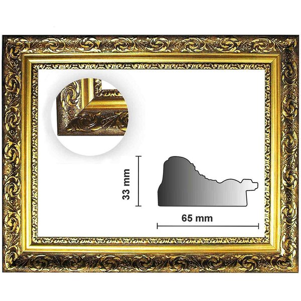 Bilderrahmen Neumann Einzelrahmen Barockrahmen gold fein verziert 840 ORO, Bilderrahmen barock gold