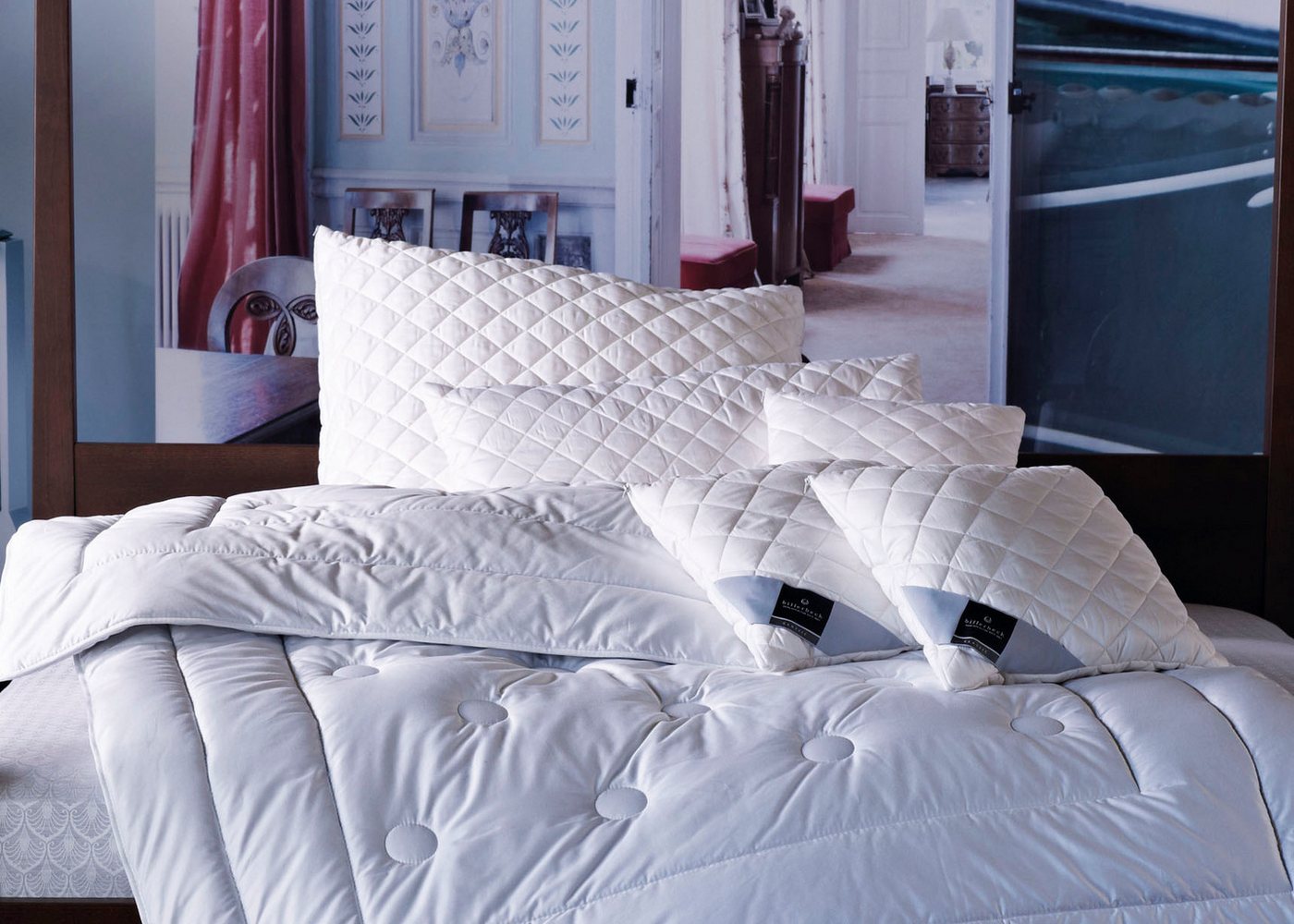 billerbeck Microfaserkissen Emelie, Kissen made in Germany, Kuscheliges Faserkissen, Füllung: 70% Polyester, & 30% Lyocell TENCEL™, Bezug: 100% Baumwolle, Seite – Bild 2 von 5