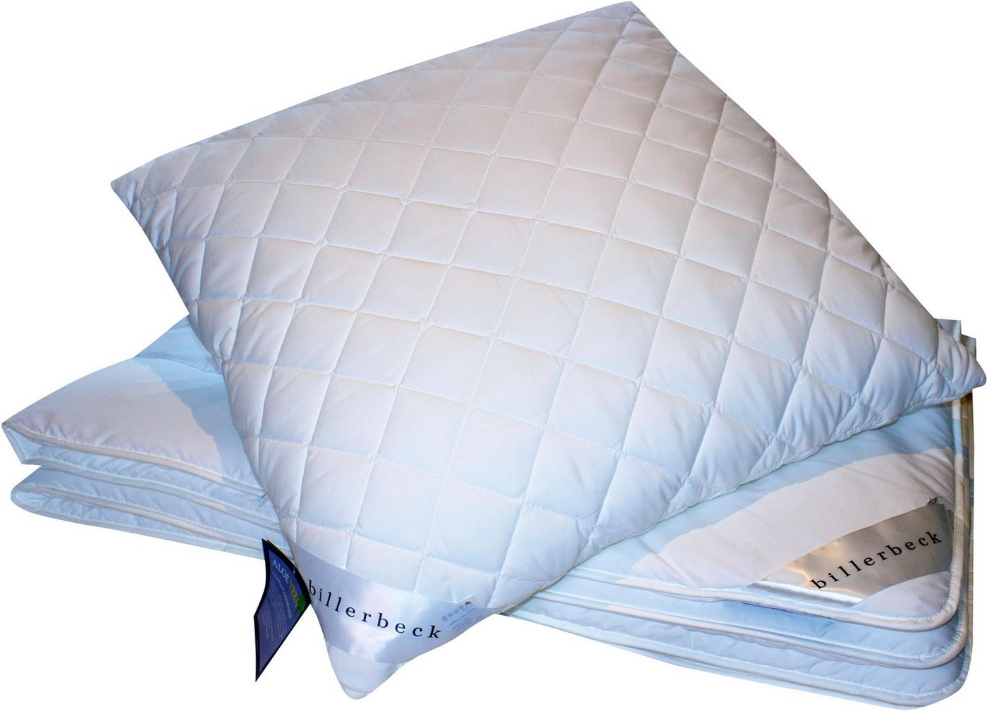billerbeck Microfaserkissen Pamina, Kissen für Hausstauballergiker, Füllung: FLOCKIS-Faserbällchen, Bezug: Microfaser-Gewebe, Seitenschläfer, Bauchschläfer, Rüc – Bild 2 von 5