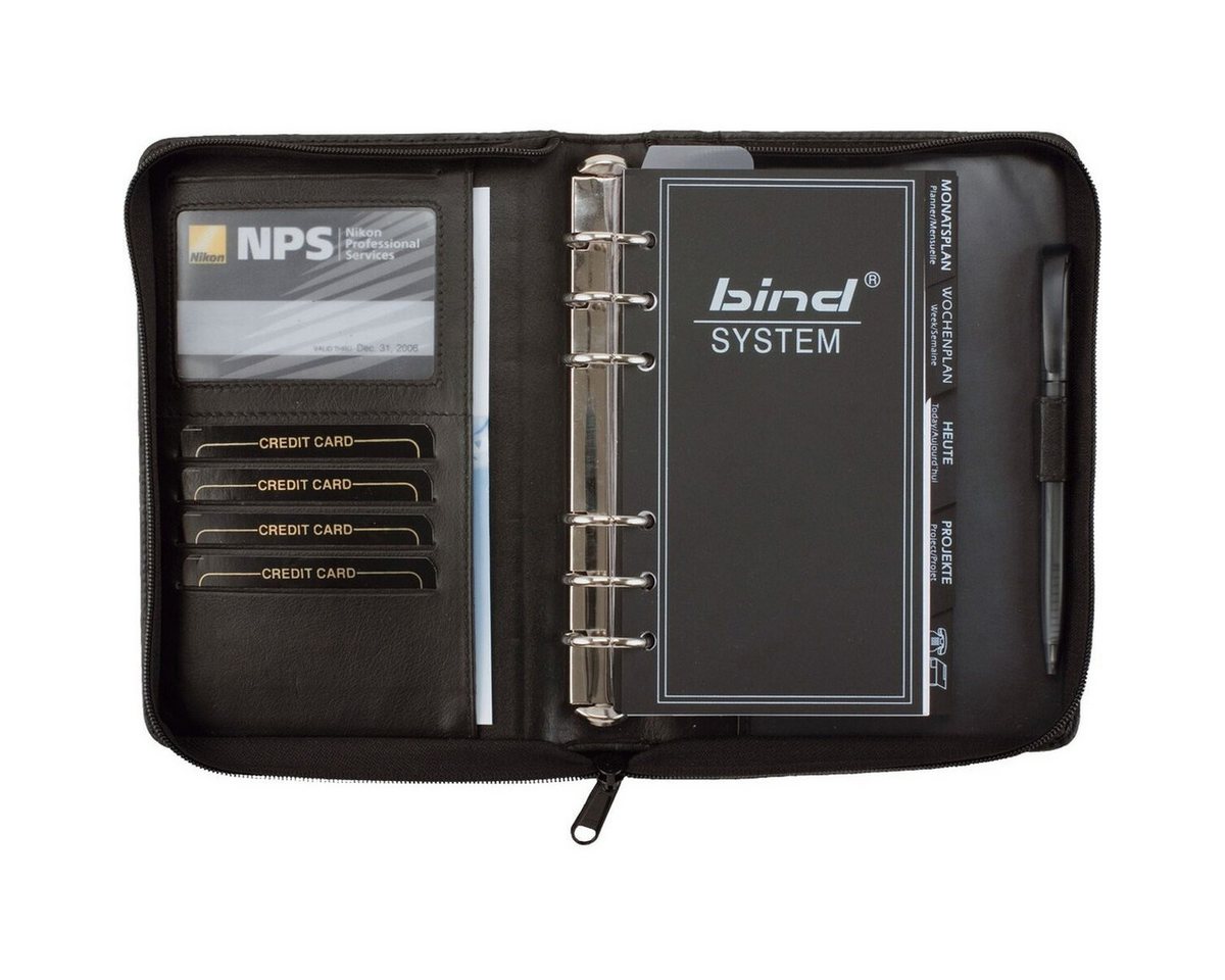 BIND Terminplaner Systemplaner Manager A6 Nappaleder 1 Woche/2 Seiten schwarz 2027 – Bild 2 von 2
