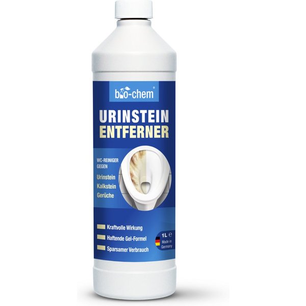 bio-chem bio-chem Urinsteinentferner EXTRA STARK 1000 ML inkl. Schrägdüse WC-Reiniger (Einzelprodukt, [- Urinsteinentferner 1 L + Schrägdüse + Bimsstein Profi W