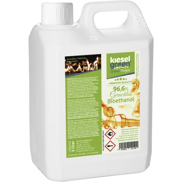 KieselGreen Bioethanol KieselGreen Bioethanol 5/10/25/50 Liter mit Duft für Ethanol-Kamin, 5 l