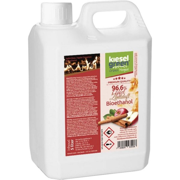 KieselGreen Bioethanol KieselGreen Bioethanol 5/10/25/50 Liter mit Duft für Ethanol-Kamin, 5 l
