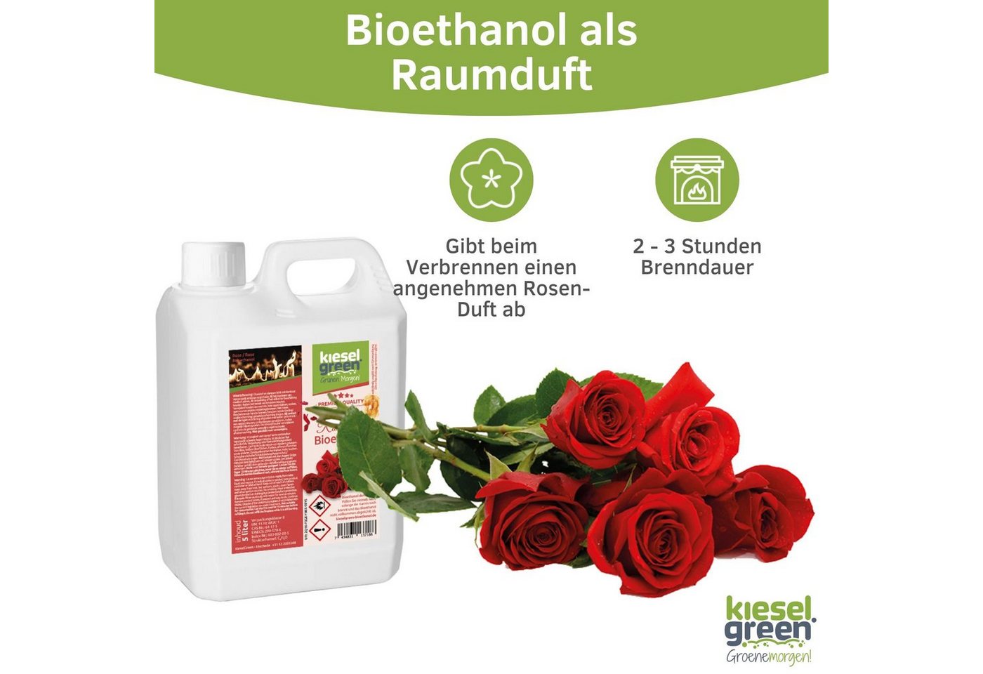 KieselGreen Bioethanol KieselGreen Bioethanol 5/10/25/50 Liter mit Duft für Ethanol-Kamin, 5 l – Bild 4 von 5
