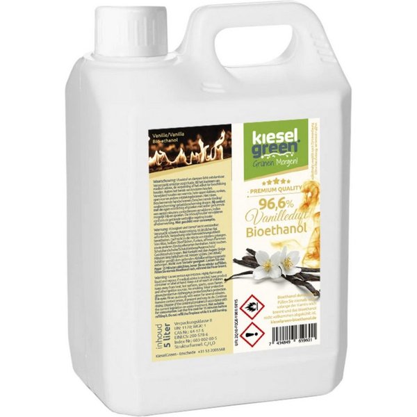 KieselGreen Bioethanol KieselGreen Bioethanol 5/10/25/50 Liter mit Duft für Ethanol-Kamin, 5 l