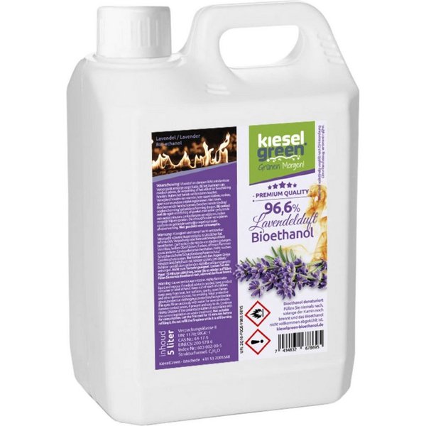 KieselGreen Bioethanol KieselGreen Bioethanol 5/10/25/50 Liter mit Duft für Ethanol-Kamin, 5 l