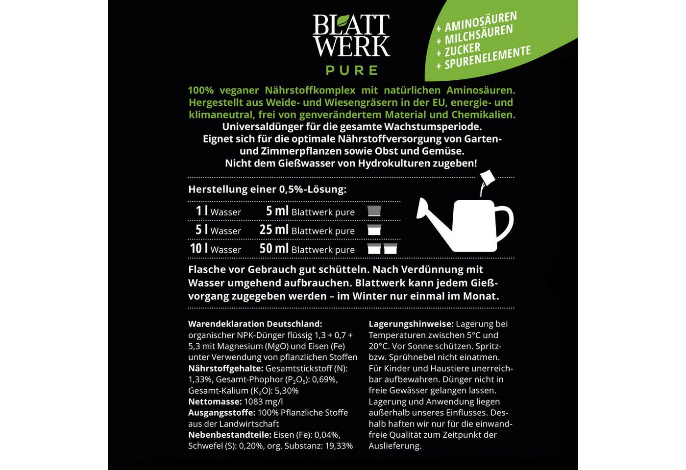BIOFABRIK Bio-Erde BLATTWERK Dünger, Biodünger, Universaldünger vegan, (1-St) – Bild 4 von 5