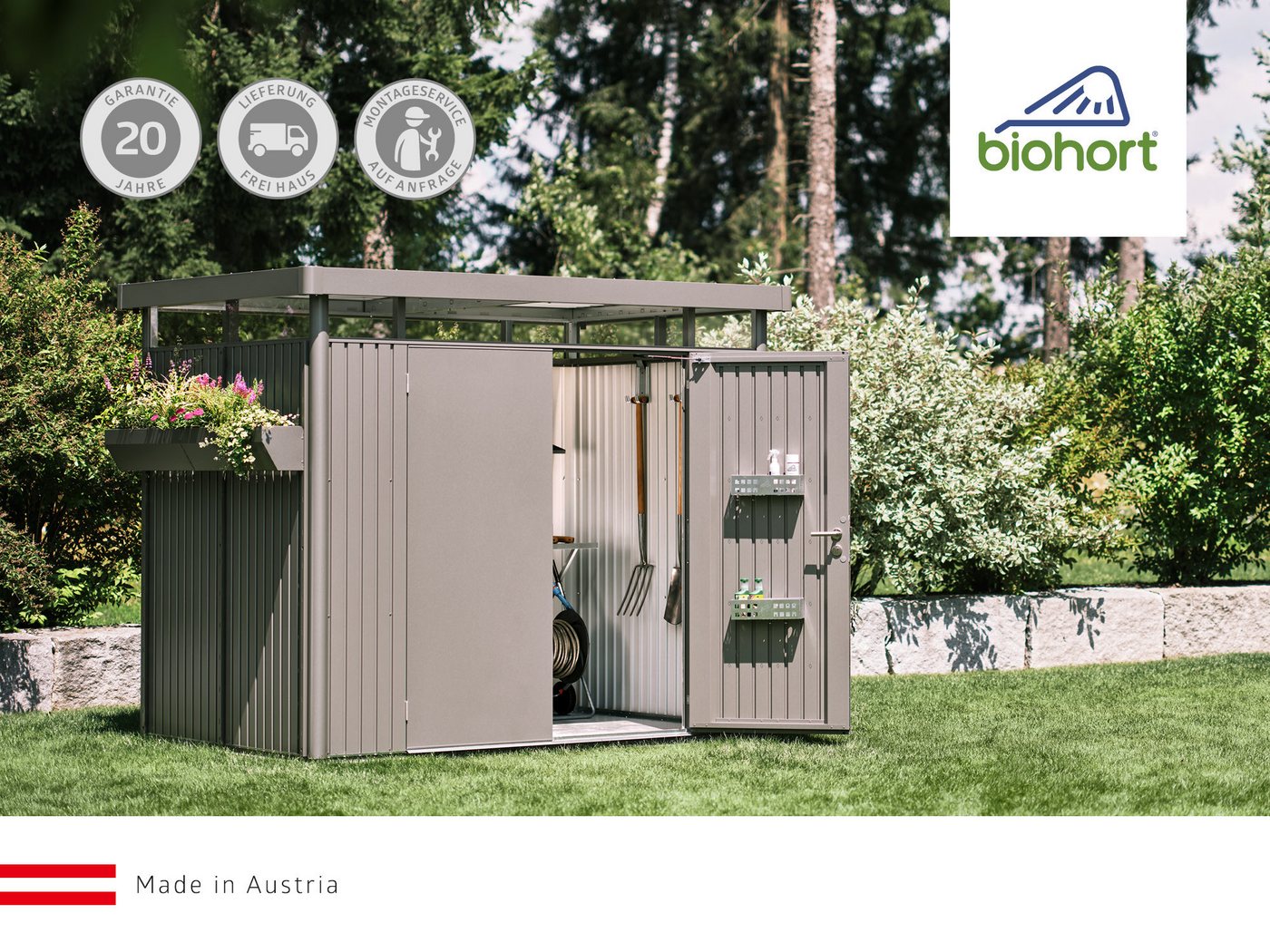 Biohort Wandregal, 4 Regalböden Standard, für Gerätehaus, Geräteschrank – Bild 2 von 2