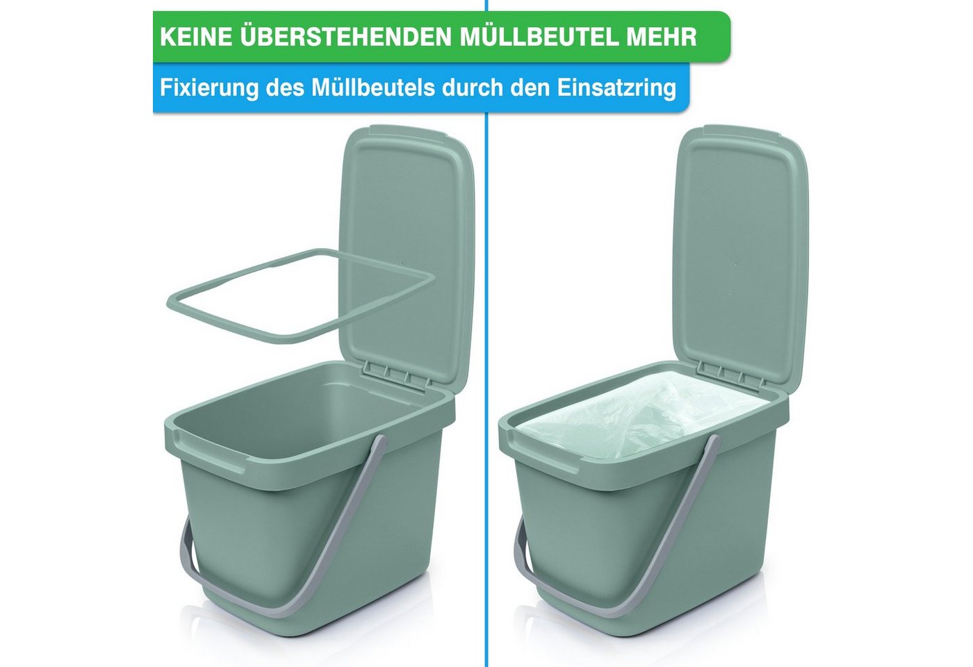YourCasa Biomülleimer YourCasa® Biomülleimer Küche 6L Komposteimer für alltäglichen Biomüll, Mit Wandhalterung – Bild 4 von 5