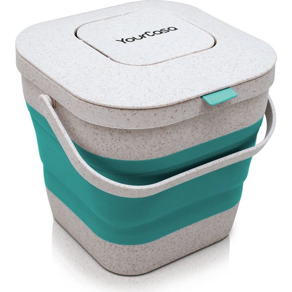 YourCasa Biomülleimer YourCasa® Biomülleimer Küche klein 4L nachhaltig mit Akivkohlefilter, Fassungsvermögen 4L, nachhaltige Materialien