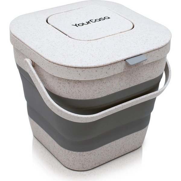 YourCasa Biomülleimer YourCasa® Biomülleimer Küche klein 4L nachhaltig mit Akivkohlefilter, Fassungsvermögen 4L, nachhaltige Materialien