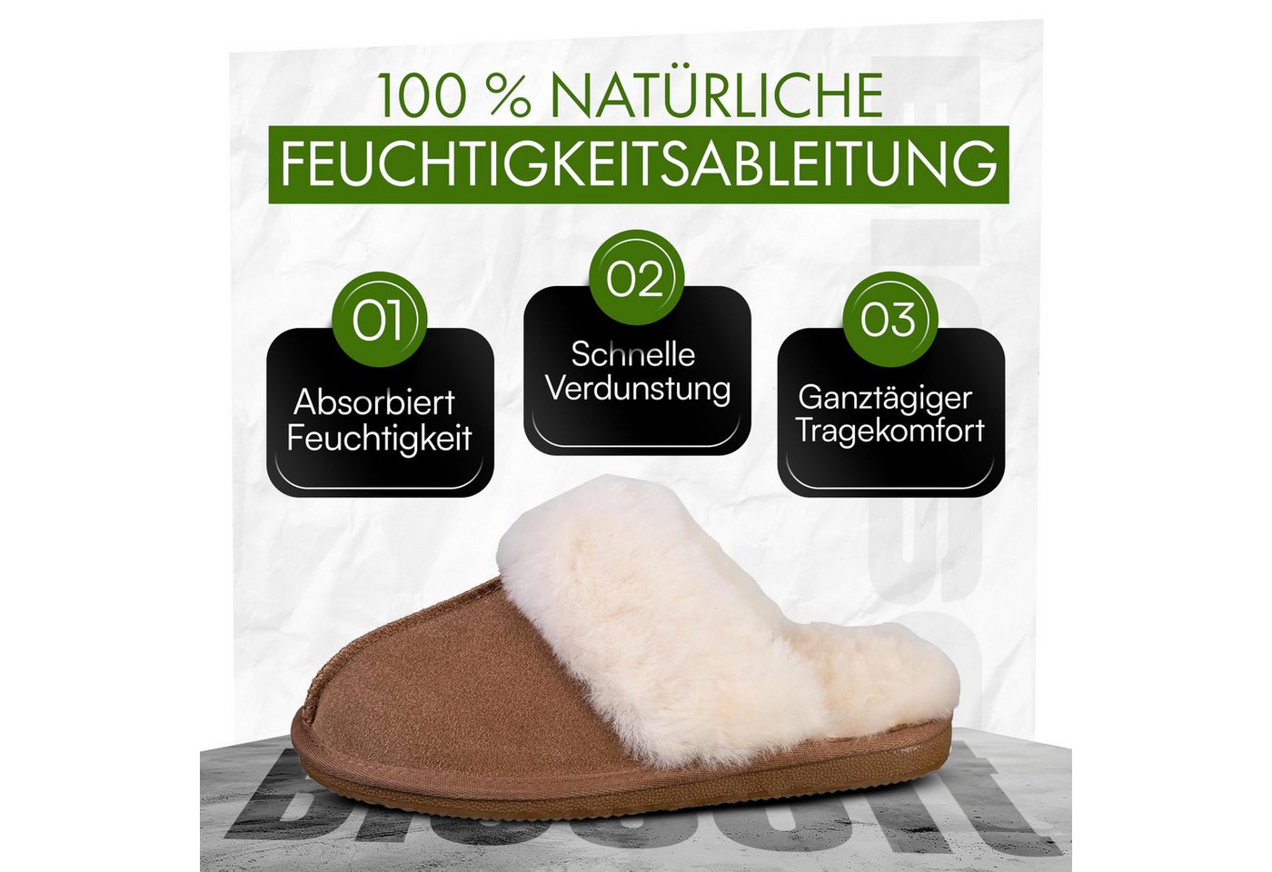 Biosoft Comfort & Easy Walk Biosoft Lammfell Hausschuhe Damen Größe 37 - 41, Lammfell Hausschuhe Hausschuh – Bild 2 von 5