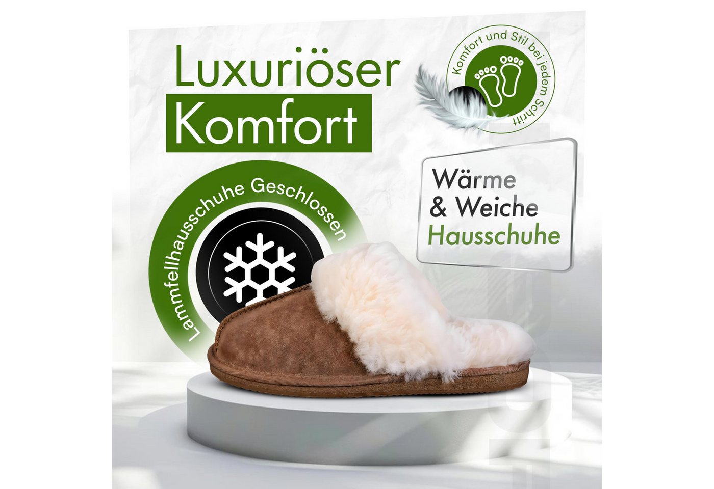 Biosoft Comfort & Easy Walk Biosoft Lammfell Hausschuhe Damen Größe 37 - 41, Lammfell Hausschuhe Hausschuh – Bild 3 von 5