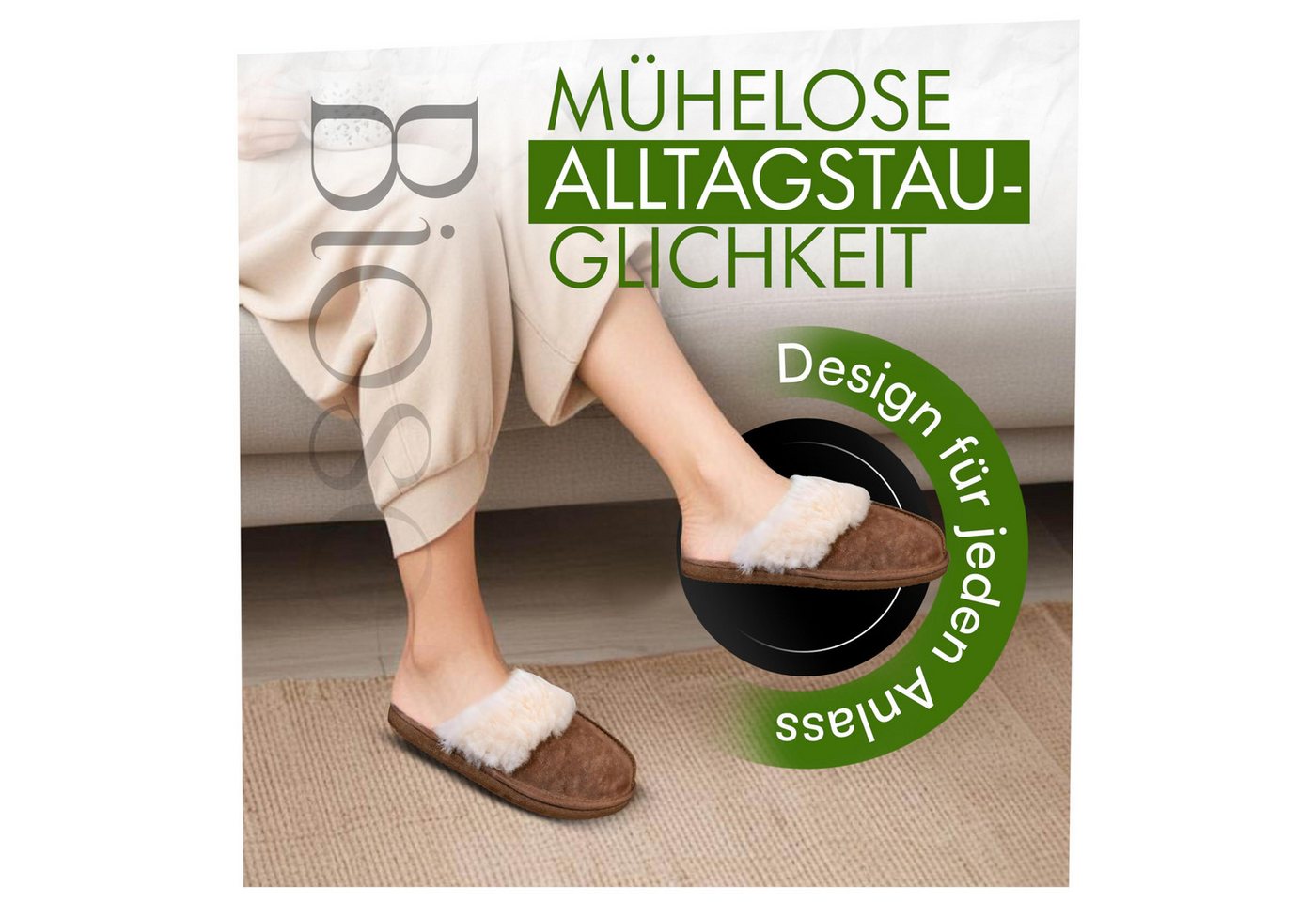 Biosoft Comfort & Easy Walk Biosoft Lammfell Hausschuhe Damen Größe 37 - 41, Lammfell Hausschuhe Hausschuh – Bild 5 von 5