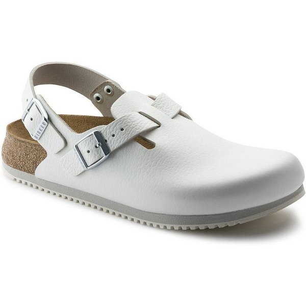 Birkenstock Clog Tokio Super Grip, Naturleder, weiß Pantolette
