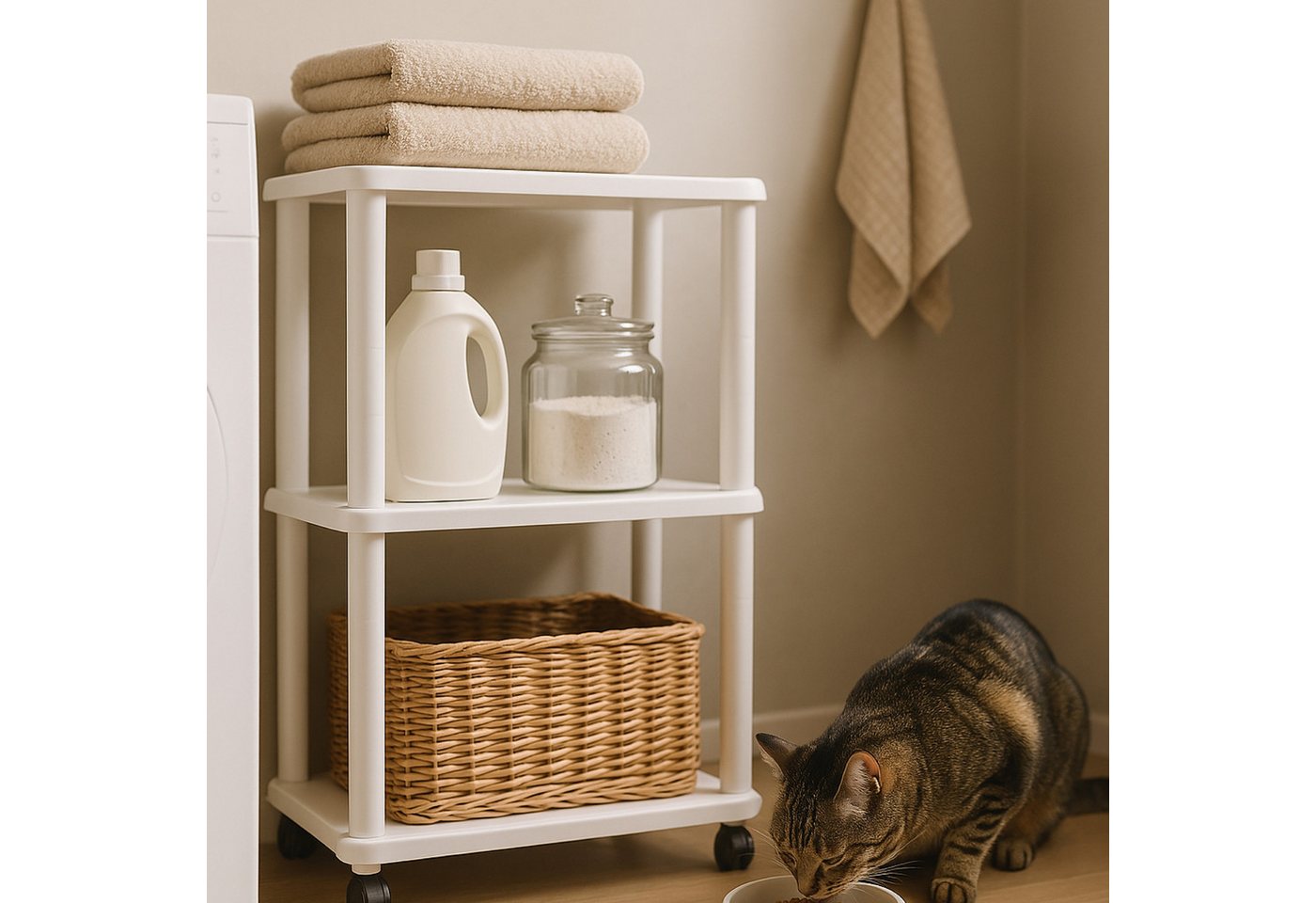 Bischof Badregal Amico II, Stabil, mobil, agil und zu 100% aus recycletem Material. – Bild 3 von 5