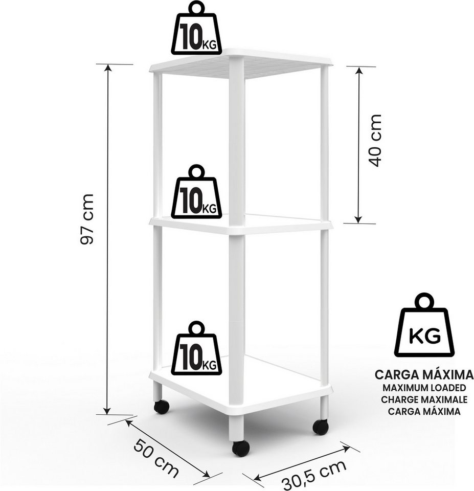 Bischof Badregal Amico II, Stabil, mobil, agil und zu 100% aus recycletem Material. – Bild 5 von 5