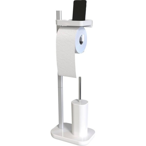 Bischof WC-Garnitur Stena, WC-Komplettsystem, Alu-Kunststoff, Ablage, TPE-Bürste, beschwert