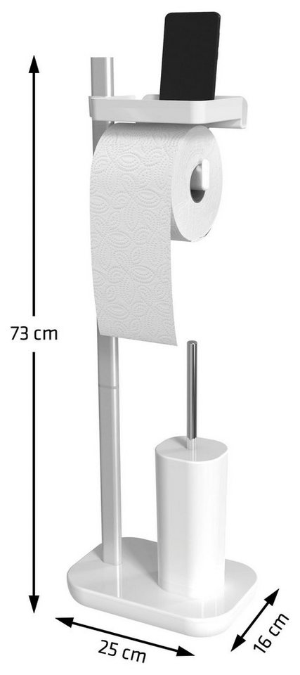 Bischof WC-Garnitur Stena, WC-Komplettsystem, Alu-Kunststoff, Ablage, TPE-Bürste, beschwert – Bild 4 von 4