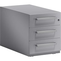 BISLEY Rollcontainer "Note" mit Griff, 3 Schubladen T 77,5 cm silber