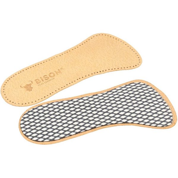 BISON Real Leather Ledersohlen 3/4 Einlegesohlen aus Leder (1 Paar), Selbstklebend/mit Aktivkohle