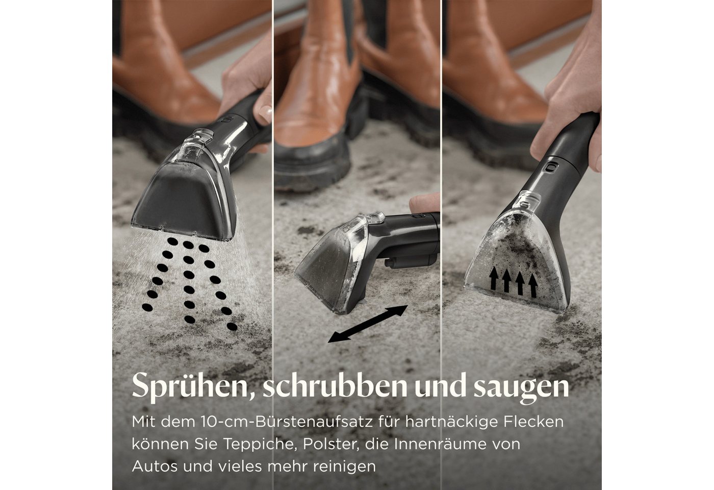 Bissell Wasch-Sauger SpotClean Mini Select, leicht & klein, starke Saugleistung, Dual-Tank, 330 W, beutellos, 12.5kPa, reinigt Flecken auf Teppich, Polster, Aut – Bild 4 von 5