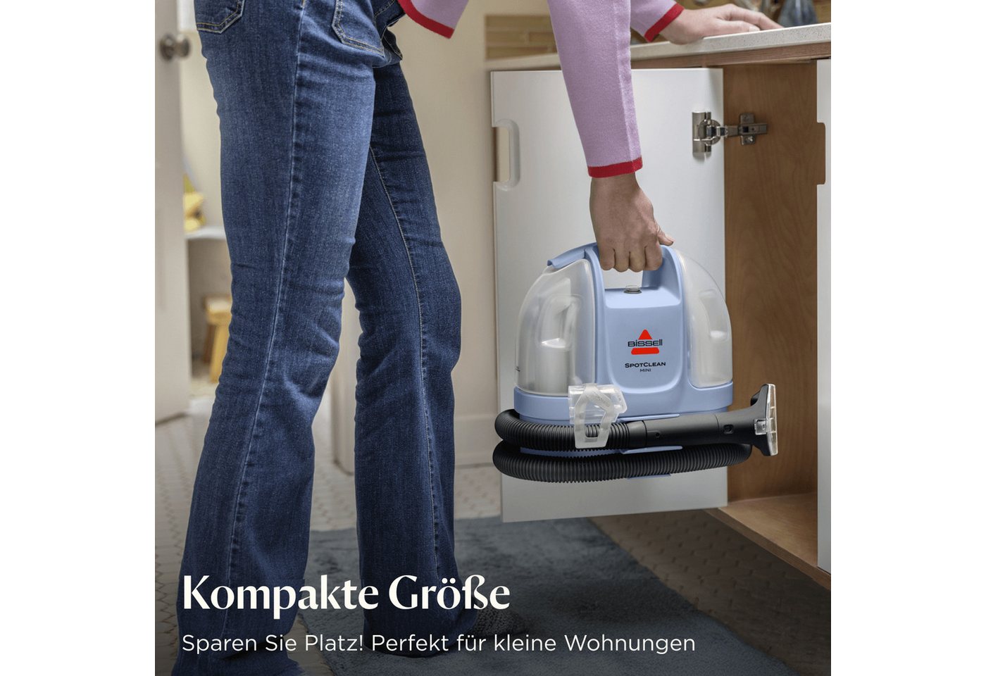 Bissell Wasch-Sauger SpotClean Mini Select, leicht & klein, starke Saugleistung, Dual-Tank, 330 W, beutellos, 12.5kPa, reinigt Flecken auf Teppich, Polster, Aut – Bild 5 von 5
