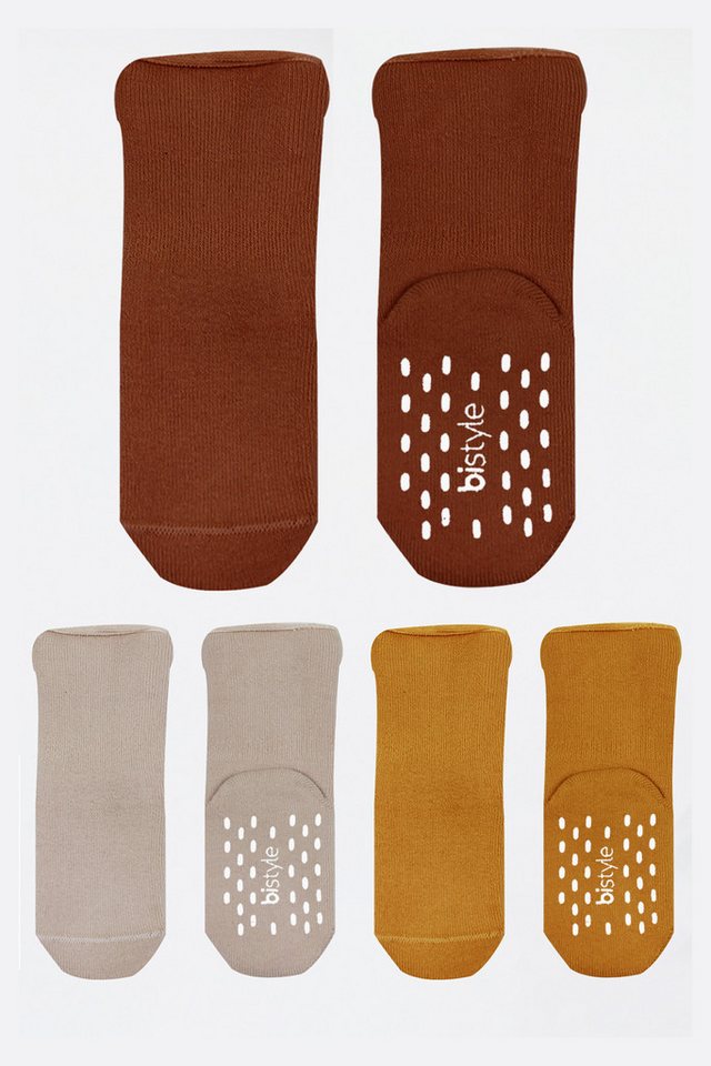 bistyle Kurzsocken (3er Pack), Frottee-Innen ABS für Babys Jungen Mädchen Babysocken (Set, 3-Paar, 3er-Pack) Anti-Rutsch, Plüsch, GOTS zertifiziert 0-36 Monate – Bild 3 von 5