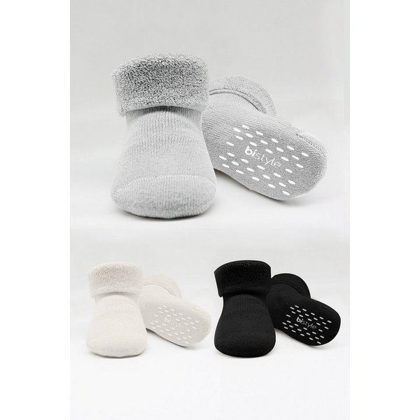 bistyle Kurzsocken (3er Pack), Frottee-Innen ABS für Babys Jungen Mädchen Babysocken (Set, 3-Paar, 3er-Pack) Anti-Rutsch, Plüsch, GOTS zertifiziert 0-36 Monate