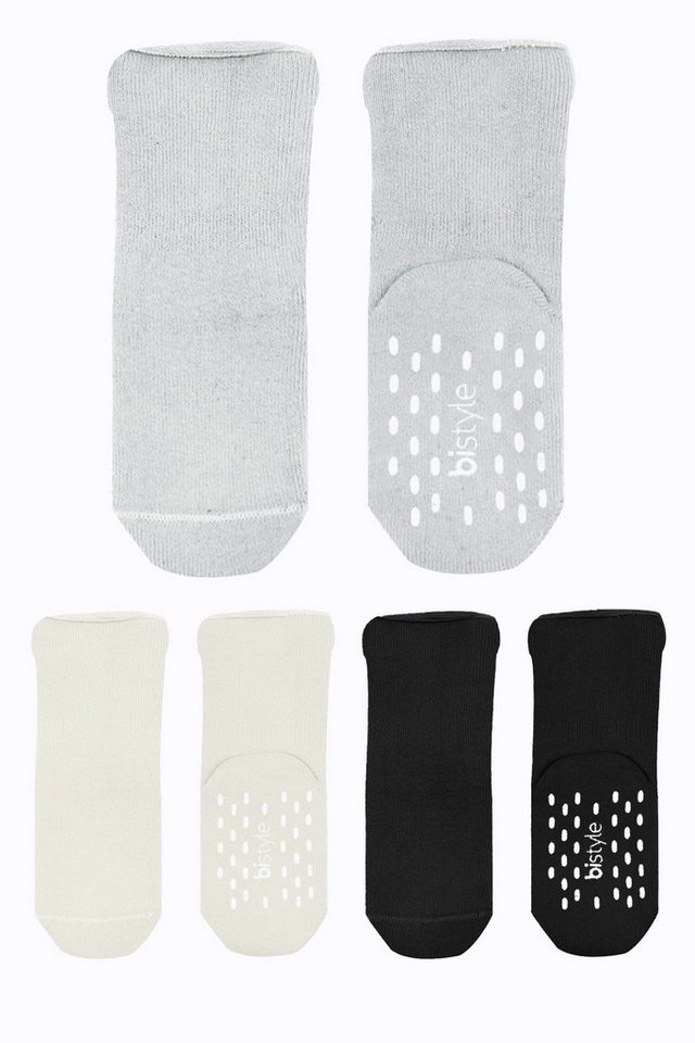 bistyle Kurzsocken (3er Pack), Frottee-Innen ABS für Babys Jungen Mädchen Babysocken (Set, 3-Paar, 3er-Pack) Anti-Rutsch, Plüsch, GOTS zertifiziert 0-36 Monate – Bild 3 von 5