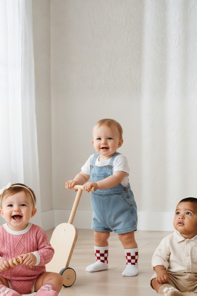 bistyle Socken Baby Socken, 6er-Pack, Karo Schachbrett Muster, Bio-Baumwolle (6-Paar, 6er-Pack) Karo Schachbrett Muster – Bild 5 von 5