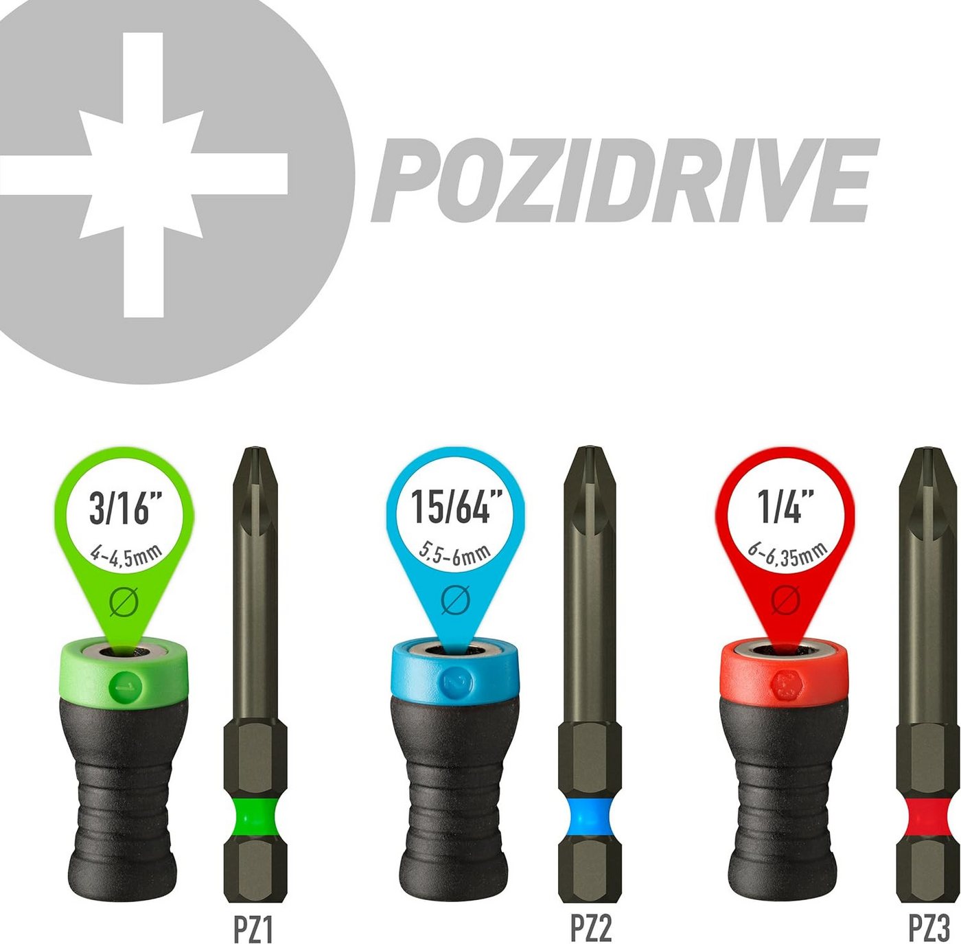 Magnet Driver Bit-Set 3 er Set Magnet Driver Magnetisches befestigen Schrauben B33 PZ einem – Bild 2 von 5