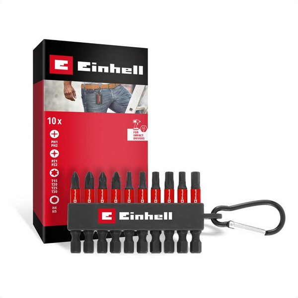 Einhell Bit-Set Original Einhell Impact-Bit-Set 10-tlg. (50-mm-Bits PH/PZ/T/H, S2-Stah, 10-St., Original Einhell Impact-Bit-Set 10-tlg. (50-mm-Bits PH/PZ/T/H, S