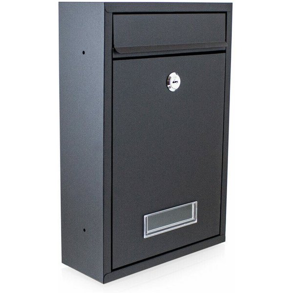 Bituxx Briefkasten klein mit Namensschild Schwarz (MS-16848)