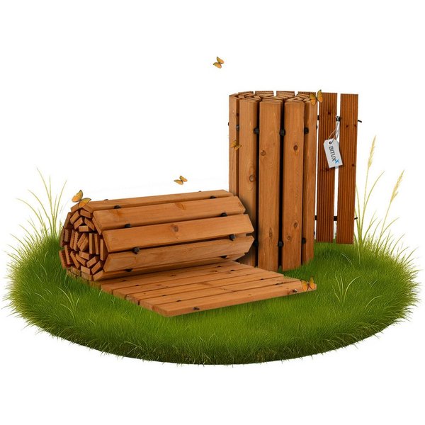 Bituxx Gartensteg Gartenweg Panel ausrollbar Zedernholz geriffelt, 45x250 cm, 1-St., naturbelassen, witterungsbeständig, flexibel