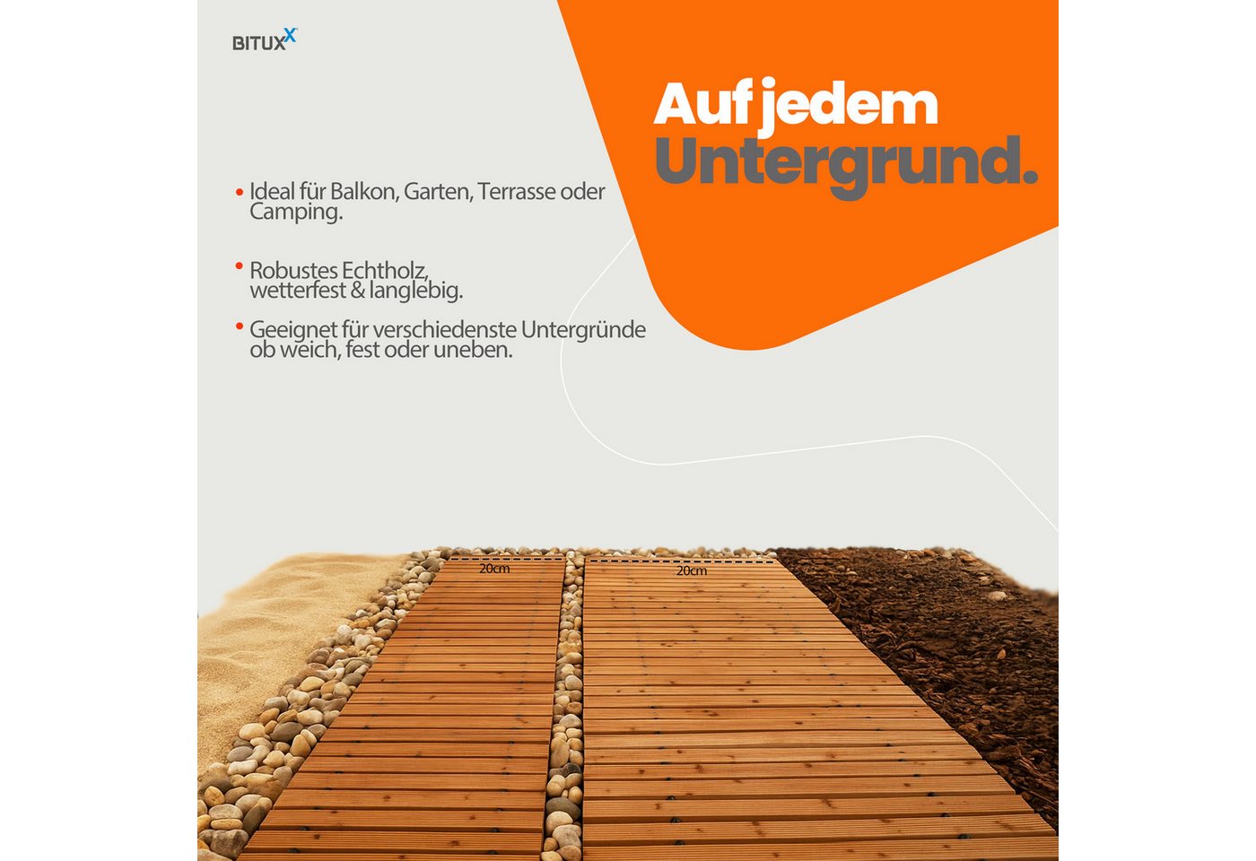 Bituxx Gartensteg Gartenweg Panel ausrollbar Zedernholz geriffelt, 45x250 cm, 1-St., naturbelassen, witterungsbeständig, flexibel – Bild 5 von 5