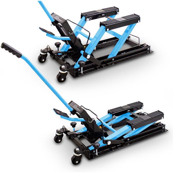 Bituxx Motorradheber hydraulisch 11,5-37,5cm bis 680kg Blau, max. Hubhöhe: 37.5 cm, MS-17320