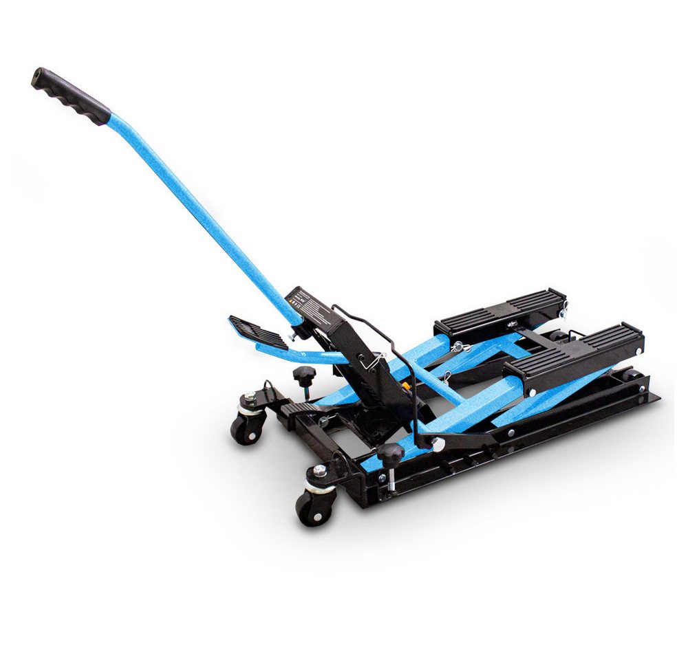Bituxx Motorradheber hydraulisch 11,5-37,5cm bis 680kg Blau, max. Hubhöhe: 37.5 cm, MS-17320 – Bild 2 von 5