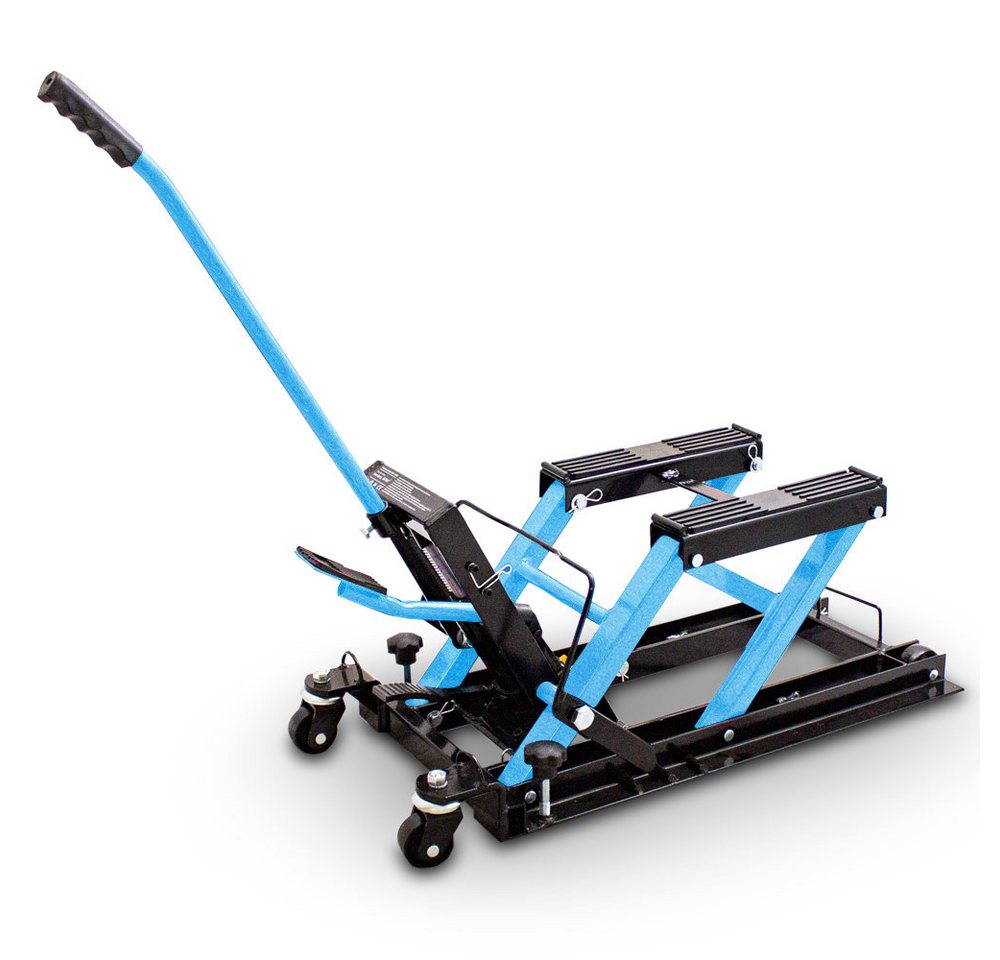 Bituxx Motorradheber hydraulisch 11,5-37,5cm bis 680kg Blau, max. Hubhöhe: 37.5 cm, MS-17320 – Bild 3 von 5