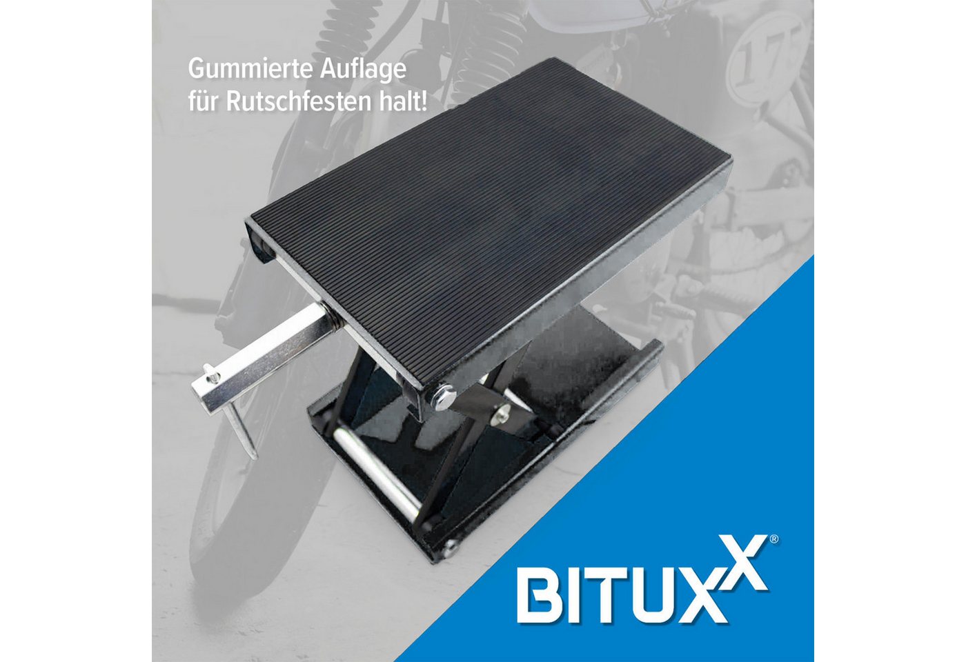 Bituxx Motorradheber mechanisch Grau/Schwarz, MS-19531 – Bild 3 von 5