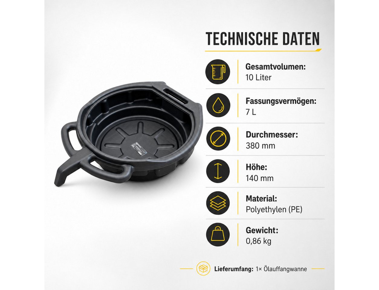 Bituxx Ölauffangwanne 10L 2 Stück, 10 l, (Spar-Set, 2-tlg., MS-19418) – Bild 5 von 5