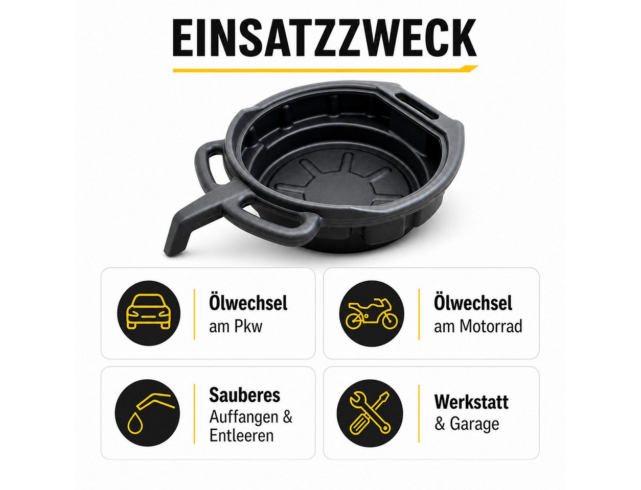 Bituxx Ölauffangwanne 10L, für KFZ, 7 l, (MS-18737), bis 7 Liter – Bild 2 von 5