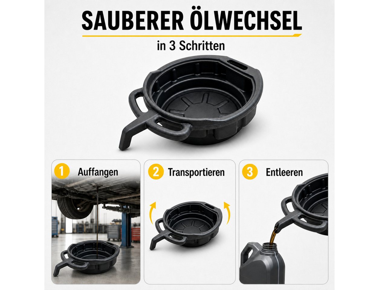 Bituxx Ölauffangwanne 15L, 12 l, (MS-18066) – Bild 3 von 5