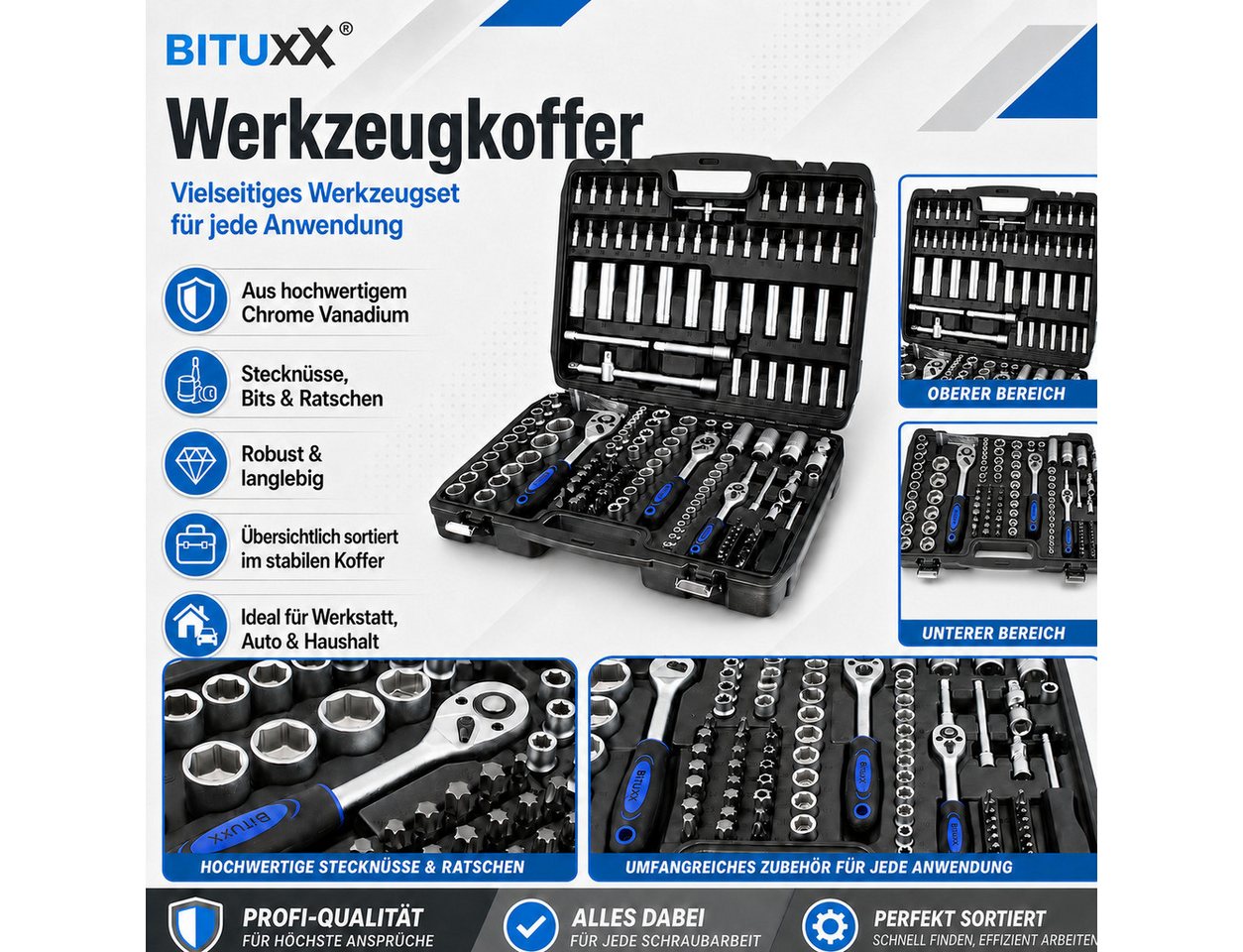 Bituxx Ratsche Ratschenkoffer 171 tlg. (Set, 171 St., MS-15179) – Bild 3 von 5
