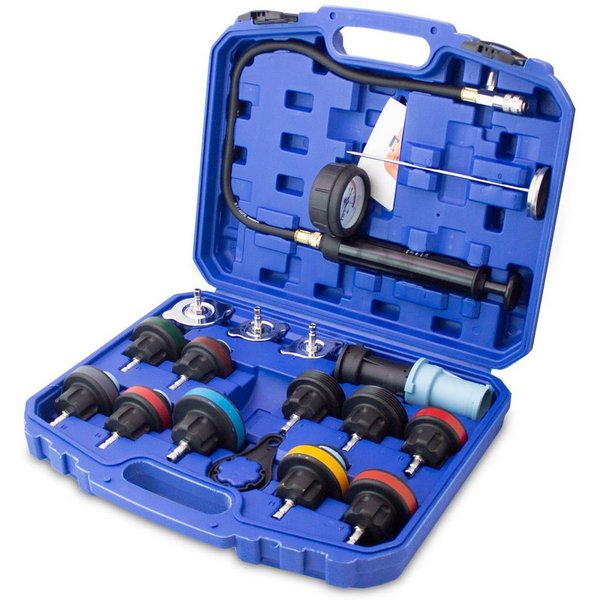 Bituxx Reparatur-Set Kühlsystem Leckprüfgerät 18 tlg., 18-St., MS-19106, für alle gängigen Kfz-Modelle und Marken aus Europa, Asien, USA