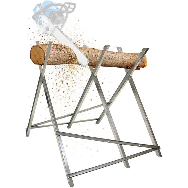 Bituxx Sägebock mit 3 Stammhalter bis 150kg, 150 kg max. Belastbarkeit, 26 cm max. Stammdurchmesser, (MS-19411)