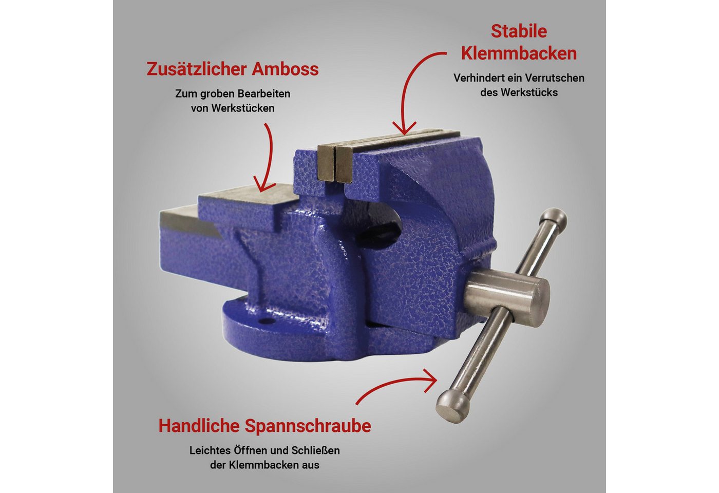 Bituxx Schraubstock 125 mm, MS-19688 – Bild 3 von 5